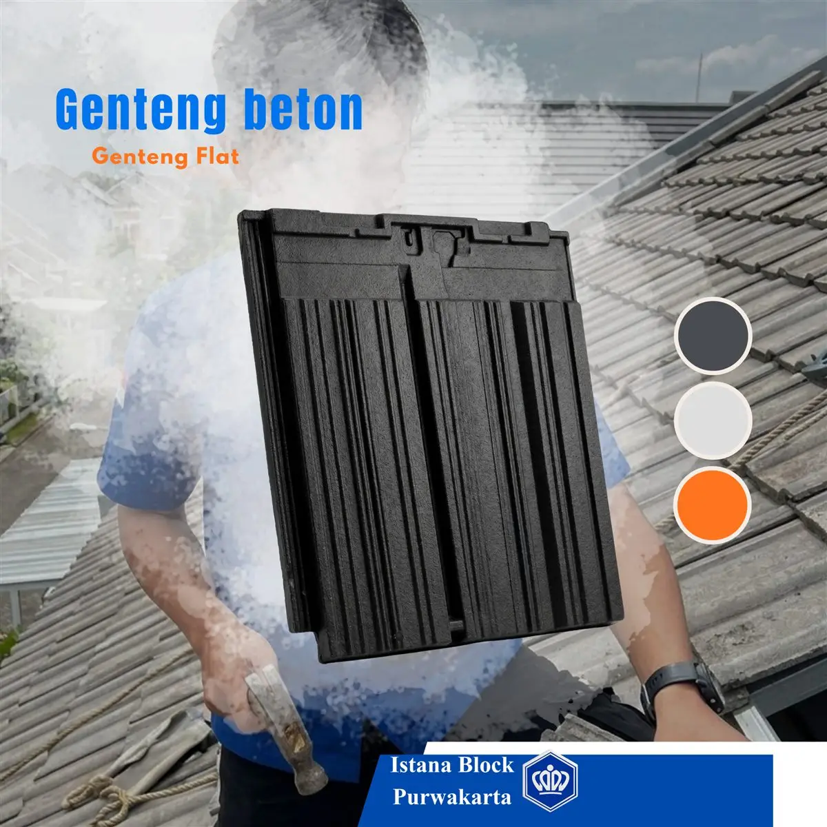 Genteng beton Flat Istana Block Purwakarta