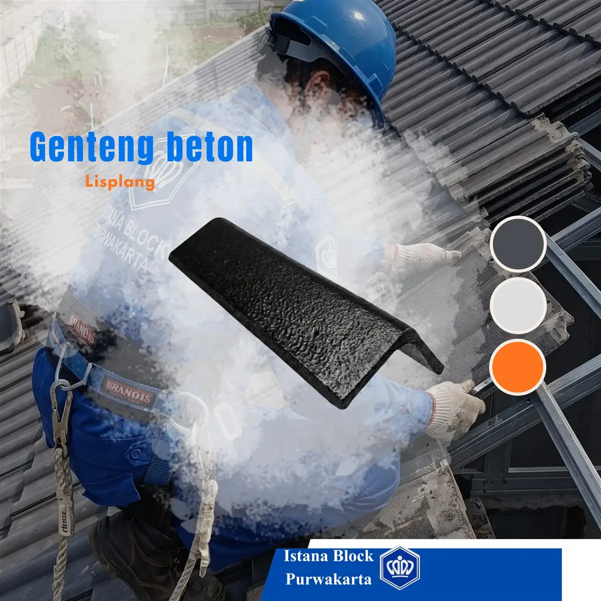 Lisplang genteng beton Istana Block Purwakarta