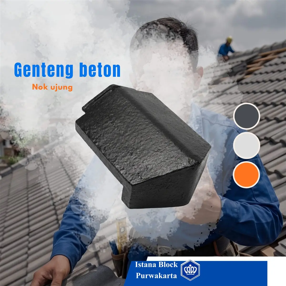 Nok ujung genteng beton Istana Block Purwakarta