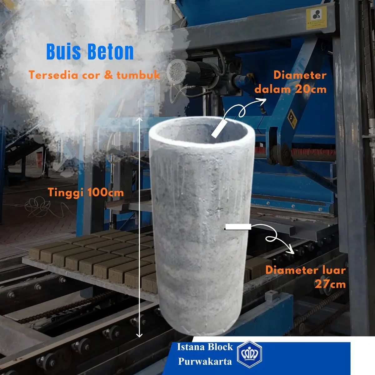 Buis beton diameter 20 cm Istana Block Purwakarta