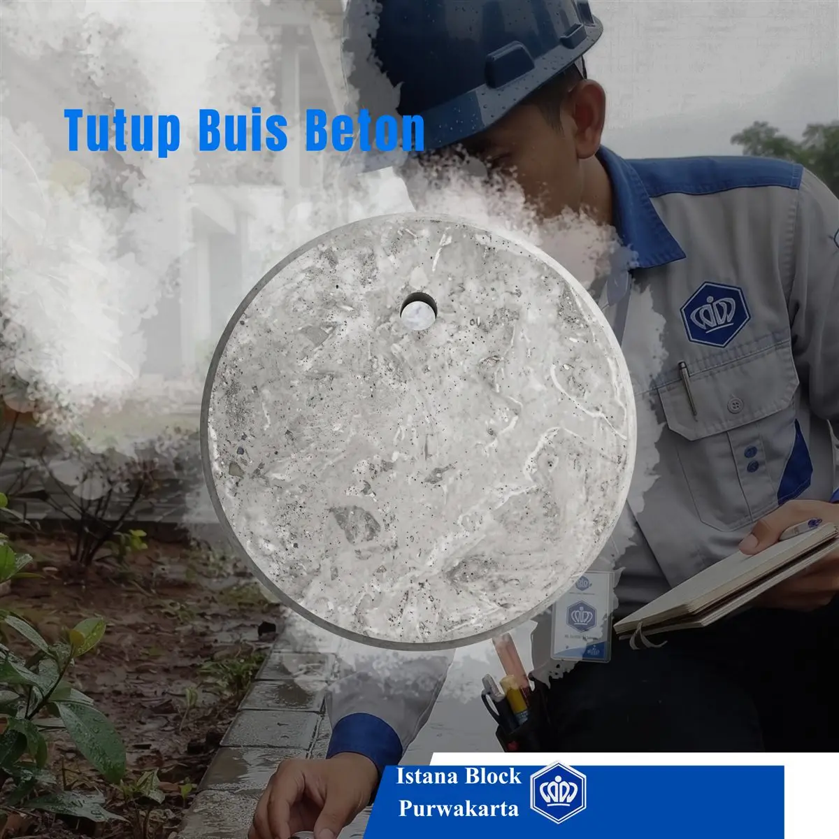 Tutup buis beton bertulang besi Istana Block Purwakarta